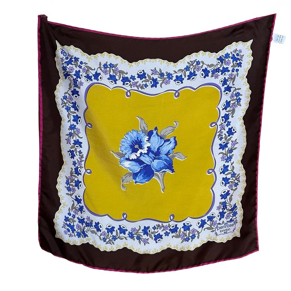 Penrose London 100% Silk Floral Neckerchief Scarf